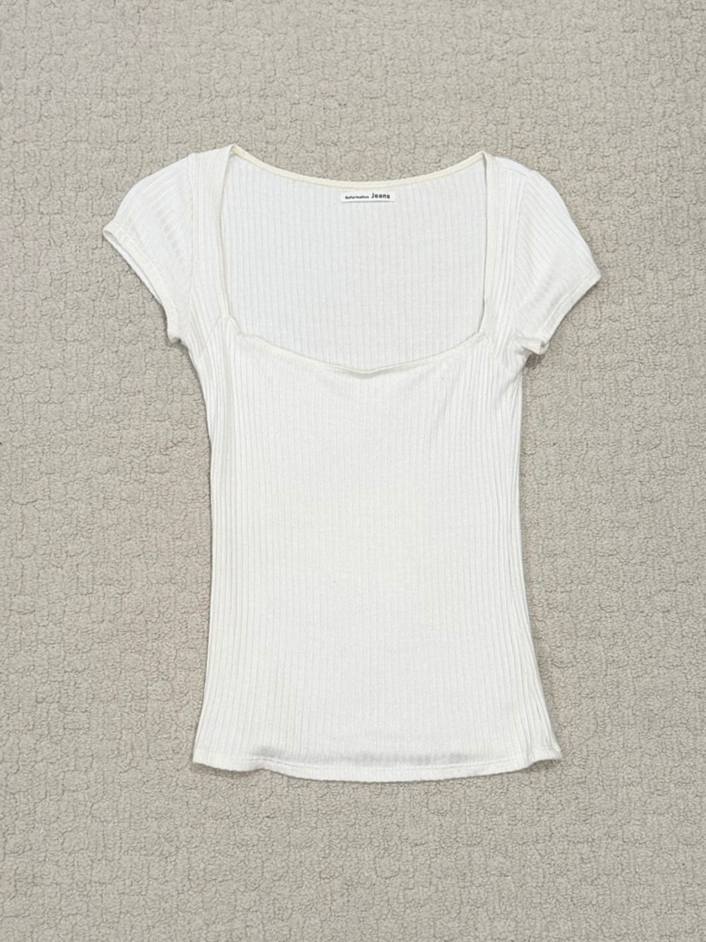 Reformation Jeans Square Neck Ribbed Top Size Medium
